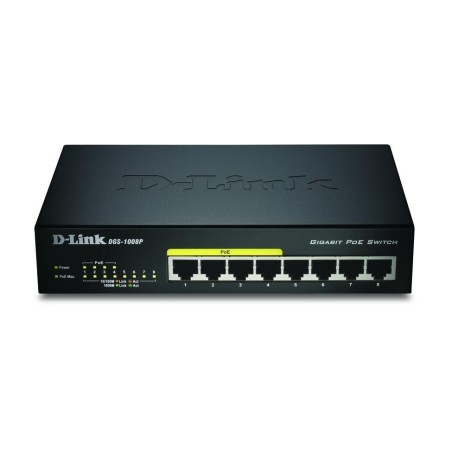 Upgrade Your Network with the D-Link DGS-1008P 8-Port Gigabit PoE Switch - Reliable, Fast, and Efficient!
